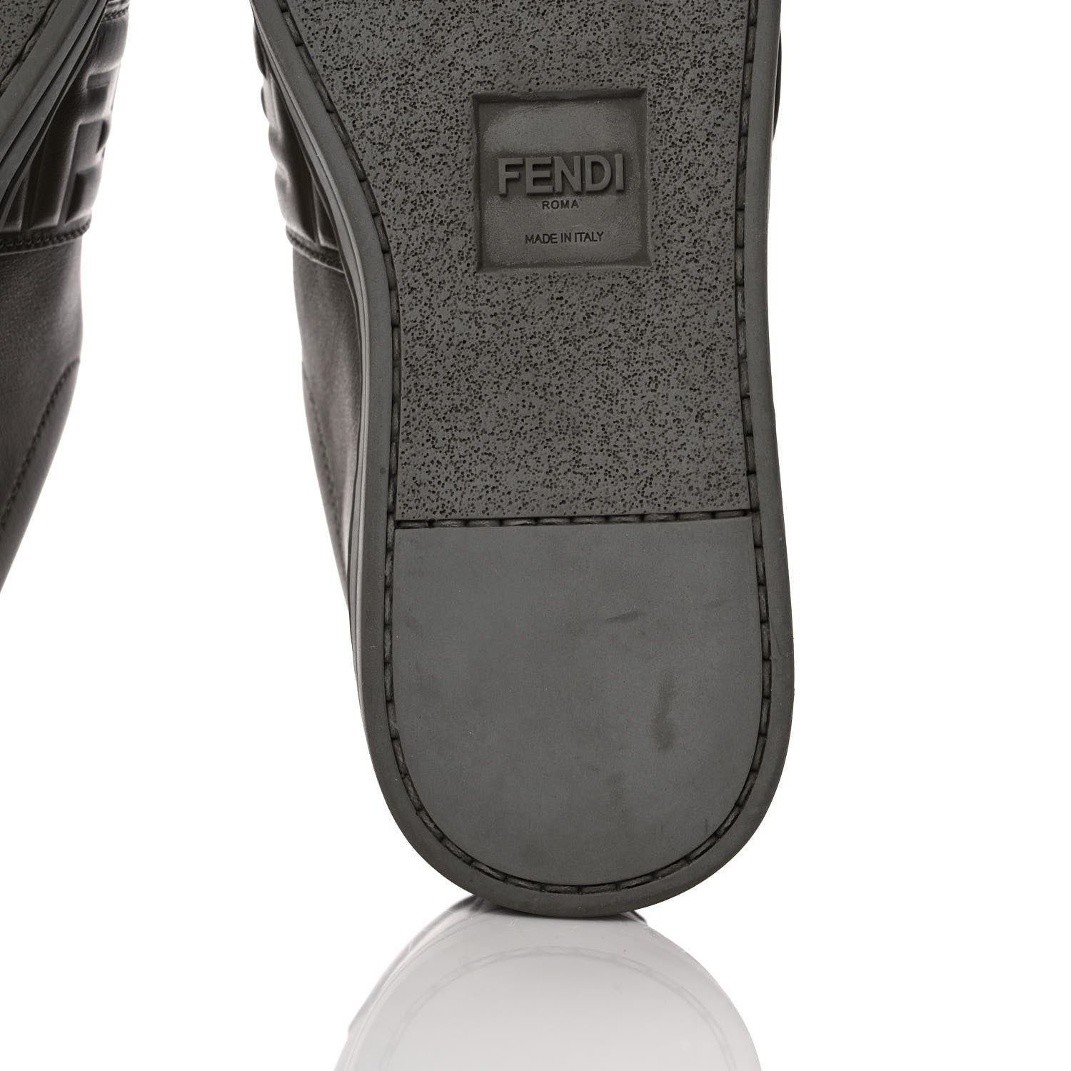 Fendi Vitello FF Embossed Womens Slip On Sneakers 36 Wood 7 of 10