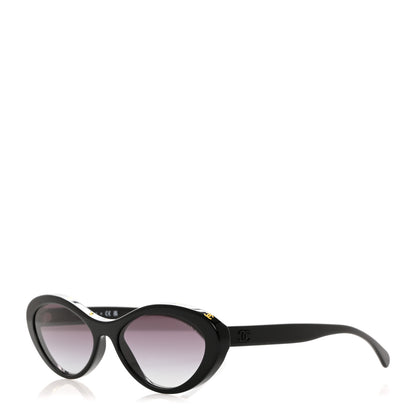 Chanel Acetate Oval Sunglasses 5416 Black Yellow 1 of 8