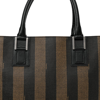 Fendi Calfskin Coated Canvas Pequin Tote Tobacco 8 of 13