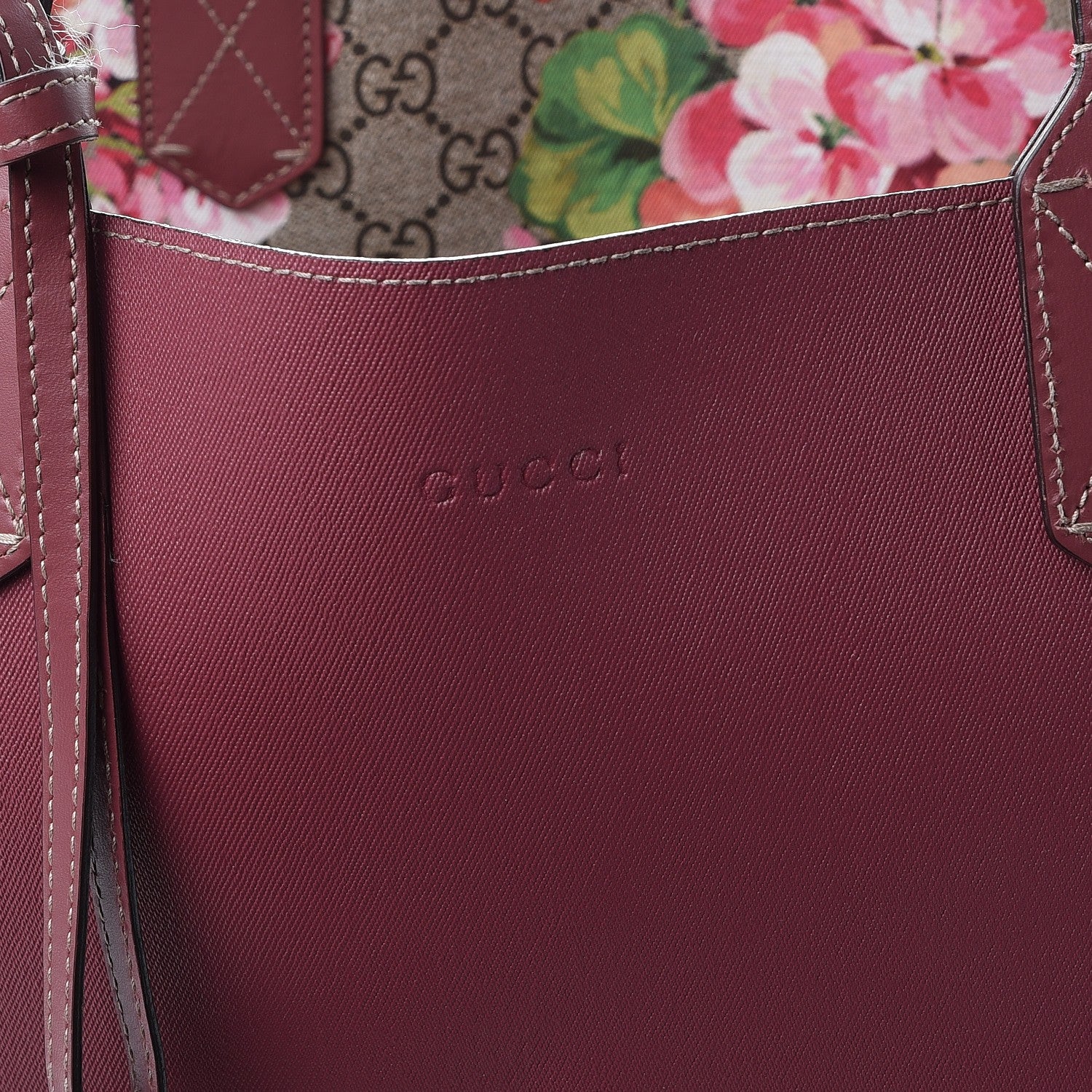 Gucci GG Supreme Monogram Blooms Medium Reversible Tote Beige Multicolor Dry Rose 10 of 16