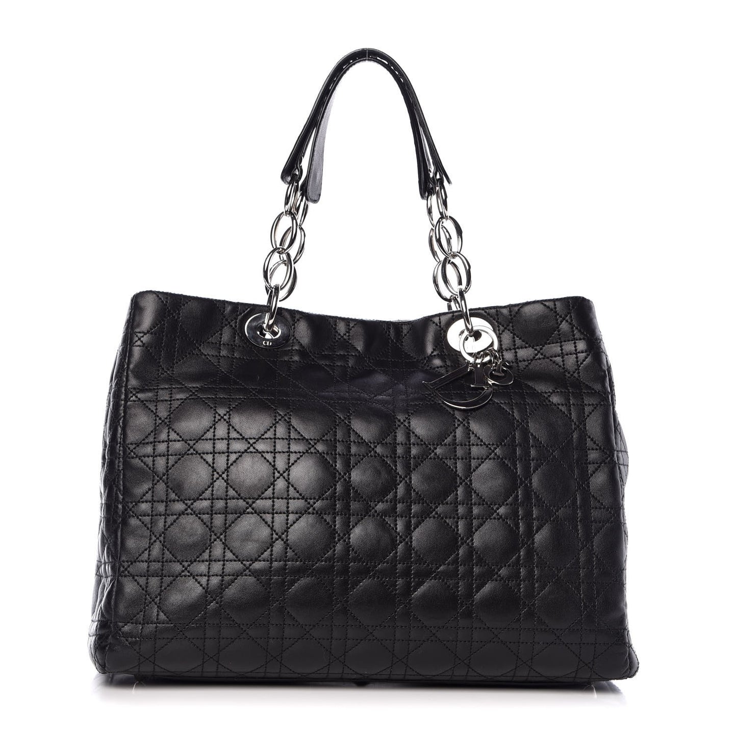 Lambskin Cannage Large Dior Soft Shopping Tote Black
