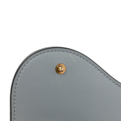 Christian Dior Grained Calfskin Saddle Chain Wallet Pouch Grey Stone 14 of 17