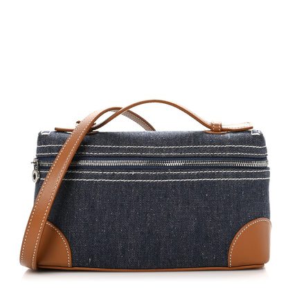 Loro Piana Denim L19 Extra Pocket Pouch Blue Warm Tan 1 of 9