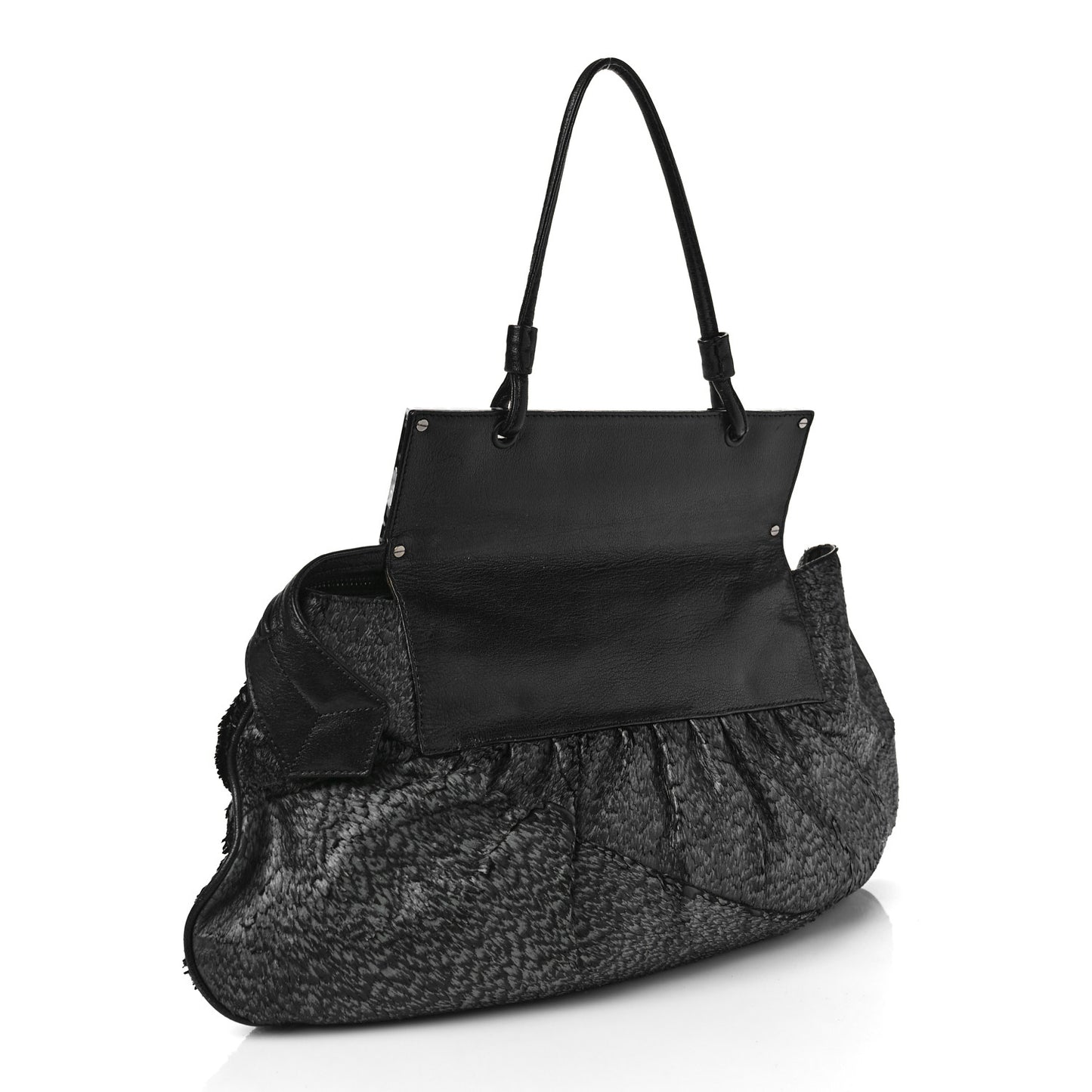 Calf Hair To You Convertible Clutch Grey