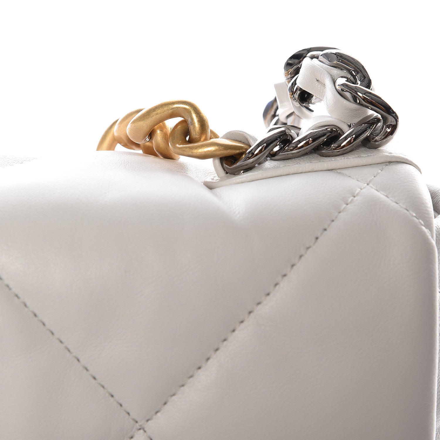 Chanel Lambskin Quilted Medium 19 Flap White 7 of 10