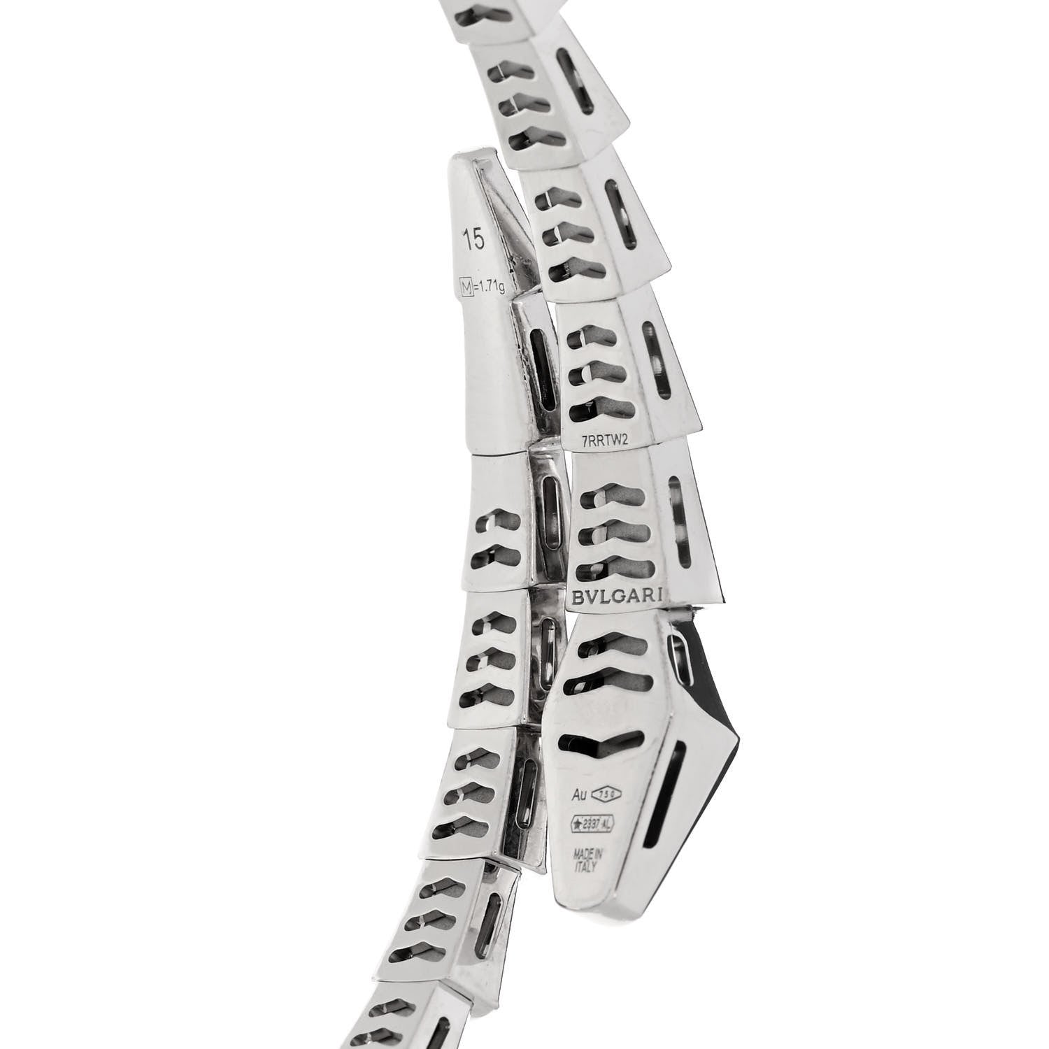 Bulgari 18K White Gold Serpenti Viper Bracelet 15 3 of 4