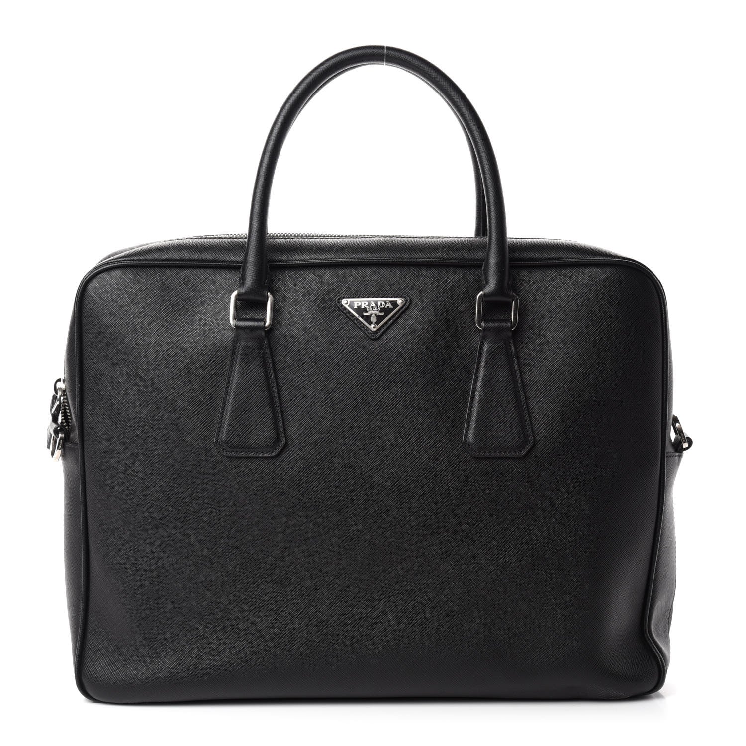 Prada Saffiano Travel Briefcase Black 1 of 12
