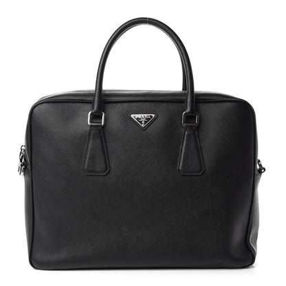 Prada Saffiano Travel Briefcase Black 1 of 12