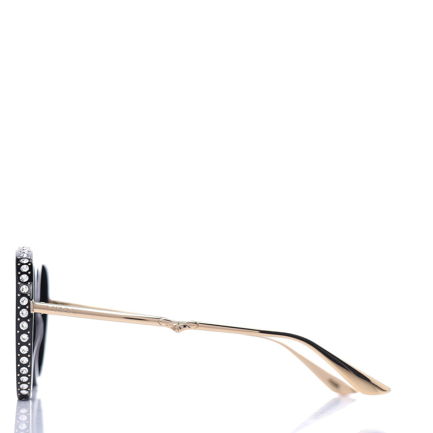 Gucci Acetate Crystal Foldable Aviator Sunglasses GG0307S Black 3 of 8