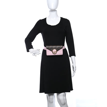 Fendi Vitello Cruise F is Fendi Bi-Color FF 1974 Embossed Envelope Belt Bag Maya Black Peonia 2 of 8