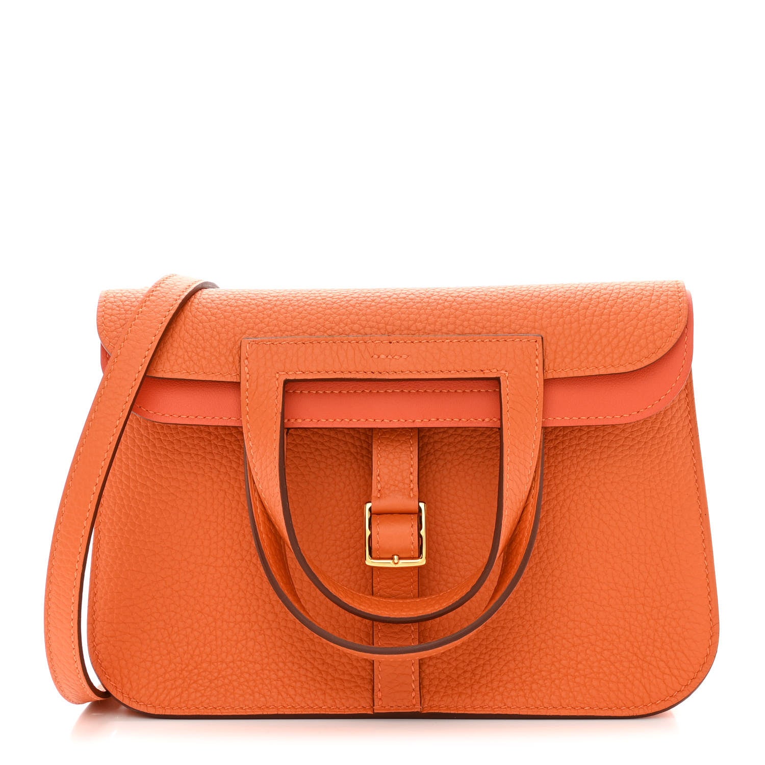 Hermes Taurillon Clemence Halzan 25 Orange Minium 1 of 11