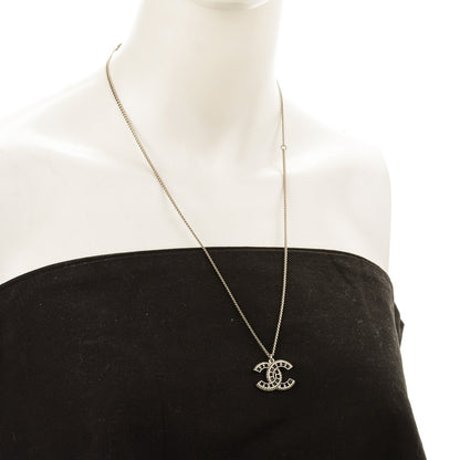 Chanel Baguette Crystal CC Necklace Silver Black 2 of 12