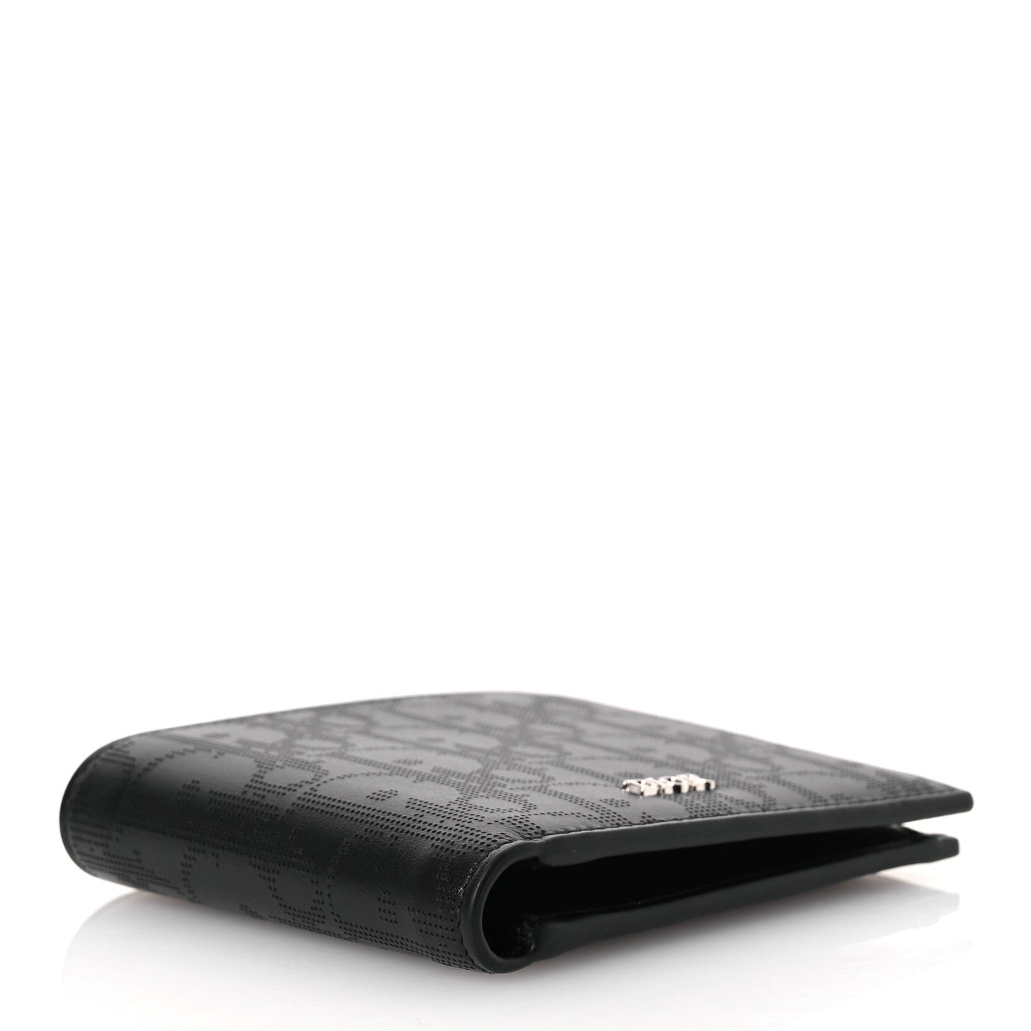 Christian Dior Calfskin Perforated Oblique Bi-Fold Do Galaxy Wallet Black 4 of 11