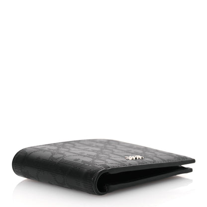 Christian Dior Calfskin Perforated Oblique Bi-Fold Do Galaxy Wallet Black 4 of 11