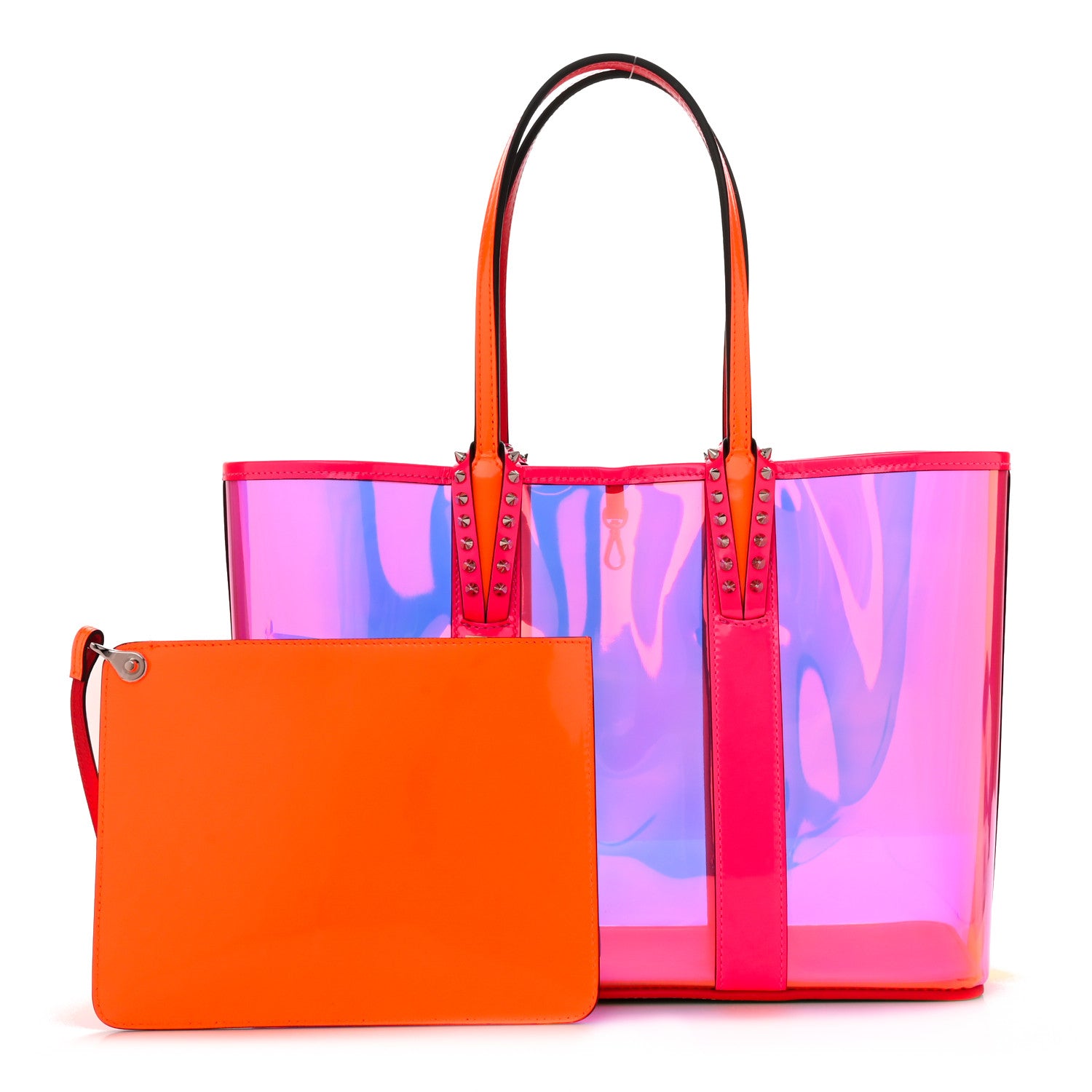 Christian Louboutin PVC Spikes East West Cabata Tote Pink 1 of 13