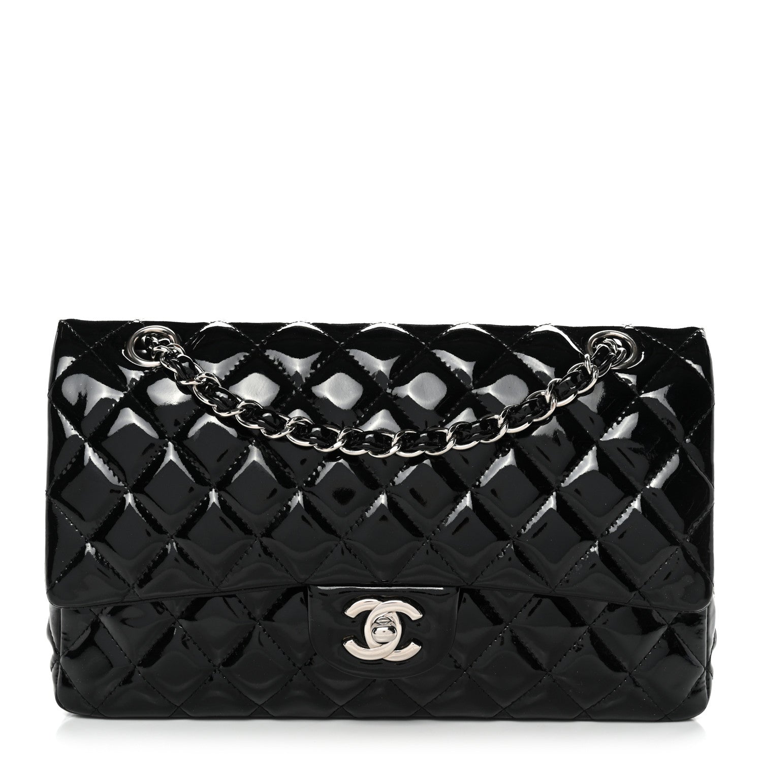 Chanel Patent Quilted Medium Double Flap Black 1 of 14