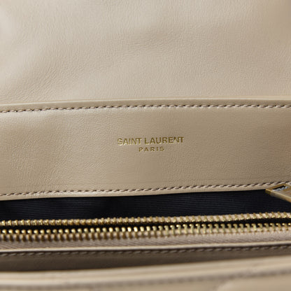 Saint Laurent Calfskin Y Quilted Monogram Small Loulou Chain Satchel Dark Beige 7 of 10