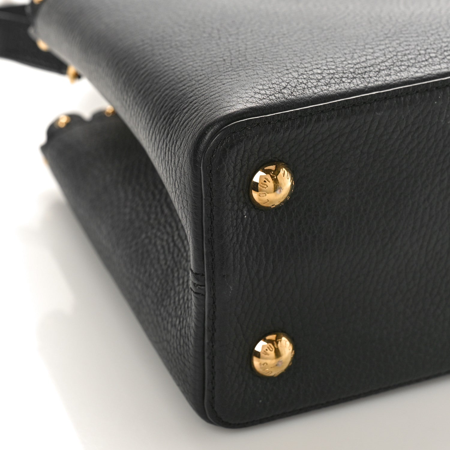 Louis Vuitton Taurillon Studded Capucines PM Black 7 of 8