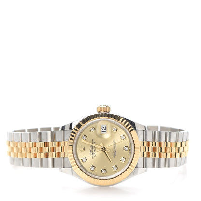 Rolex Stainless Steel 18K Yellow Gold Diamond 28mm Oyster Perpetual Datejust Watch Champagne 279173 2 of 6