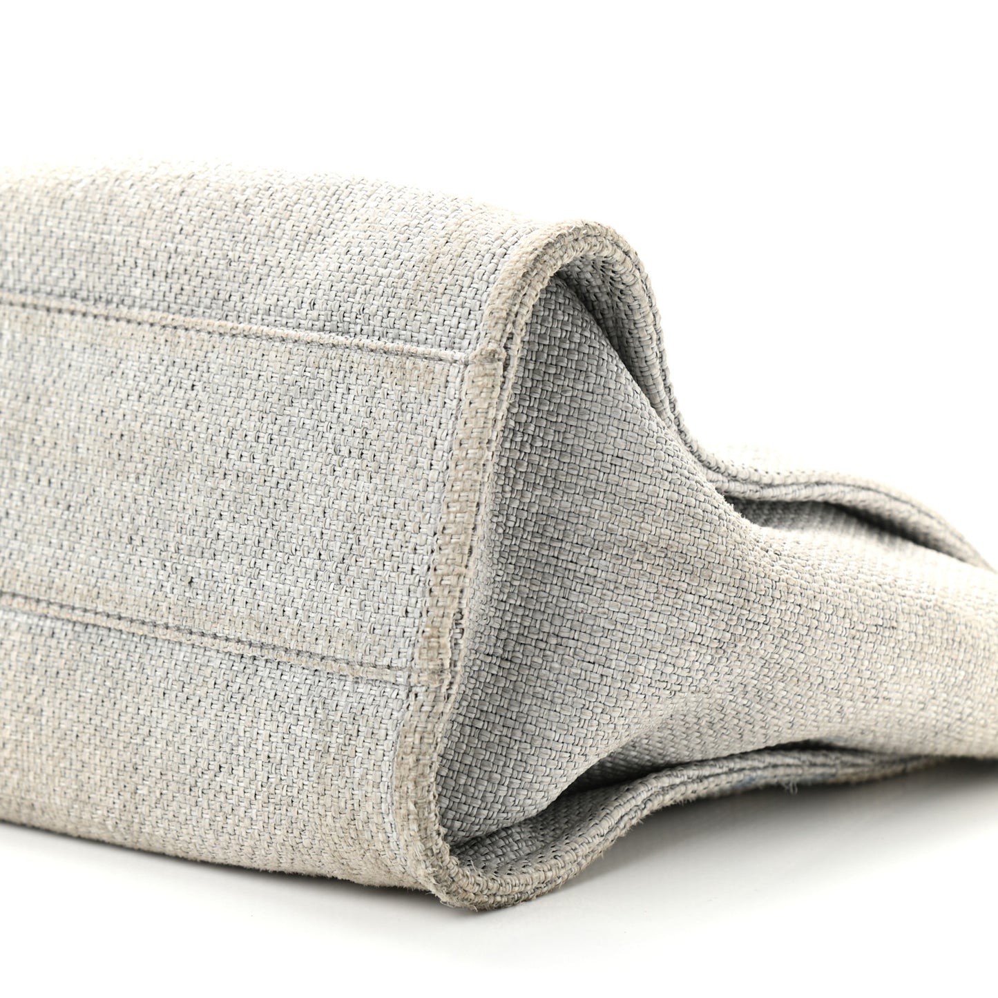 Woven Straw Raffia Small Deauville Tote Grey