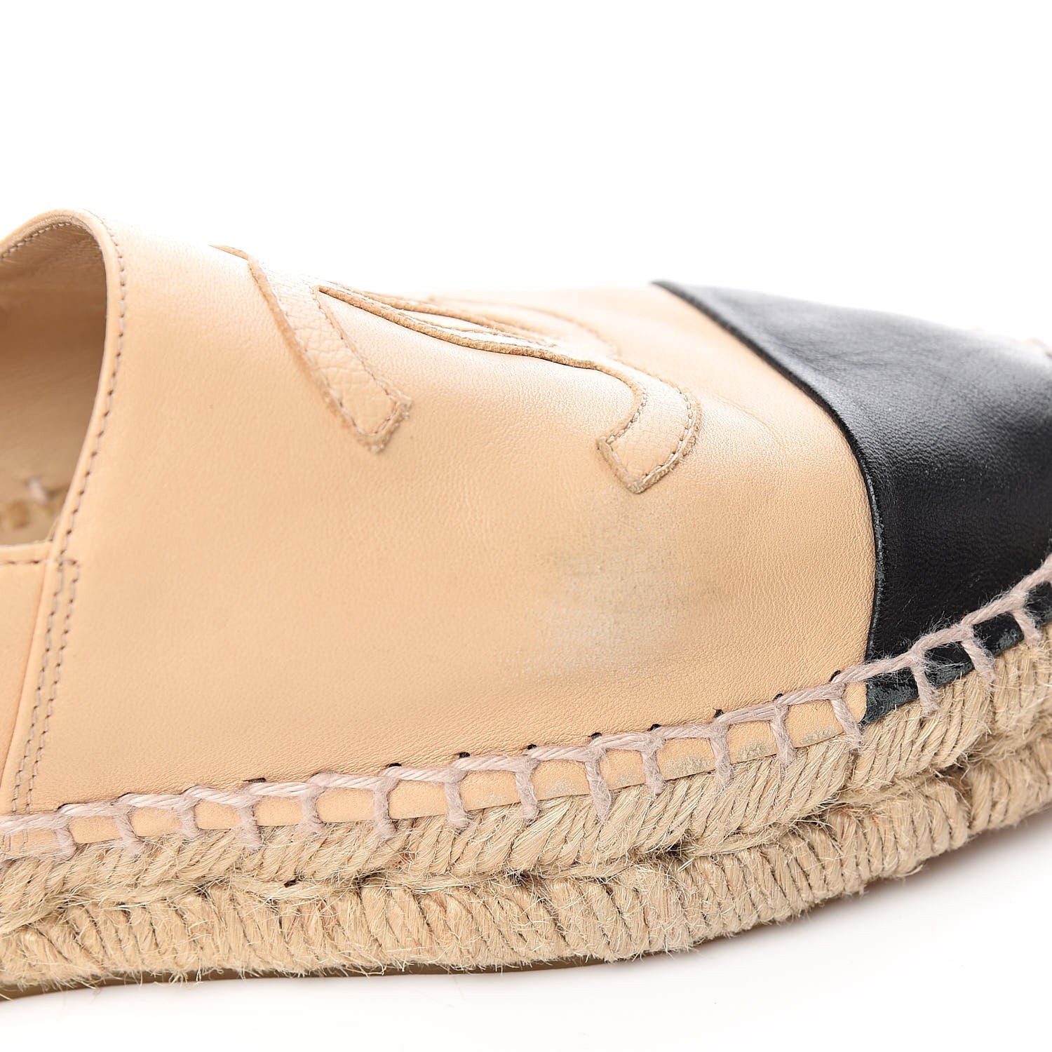 Chanel Lambskin CC Espadrilles 37 Beige Black 12 of 15