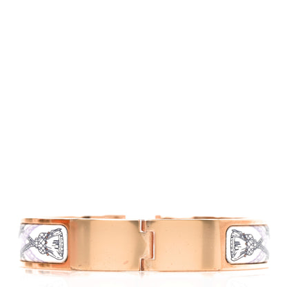 Hermes Enamel Narrow Print Grand Apparat Remix Multico Clic Clac H Bracelet PM Lilas 3 of 5