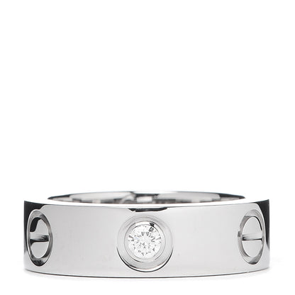 Cartier 18K White Gold 3 Diamond 5.5mm LOVE Ring 48 4.5 1 of 4