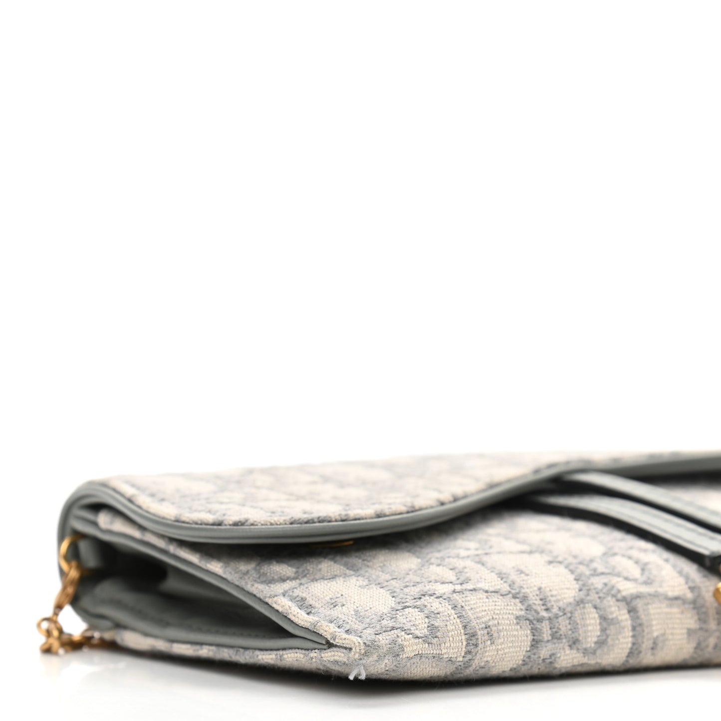 Oblique Saddle Chain Long Wallet Grey