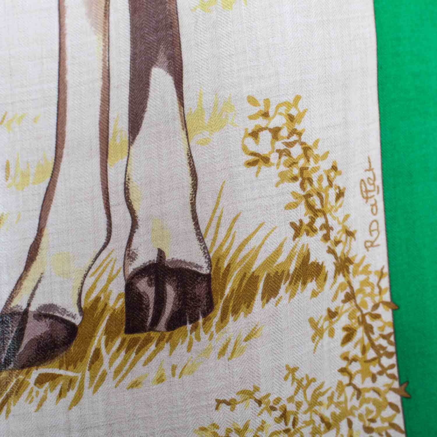 Hermes Cashmere Silk Les Girafes Shawl 140 7 of 8