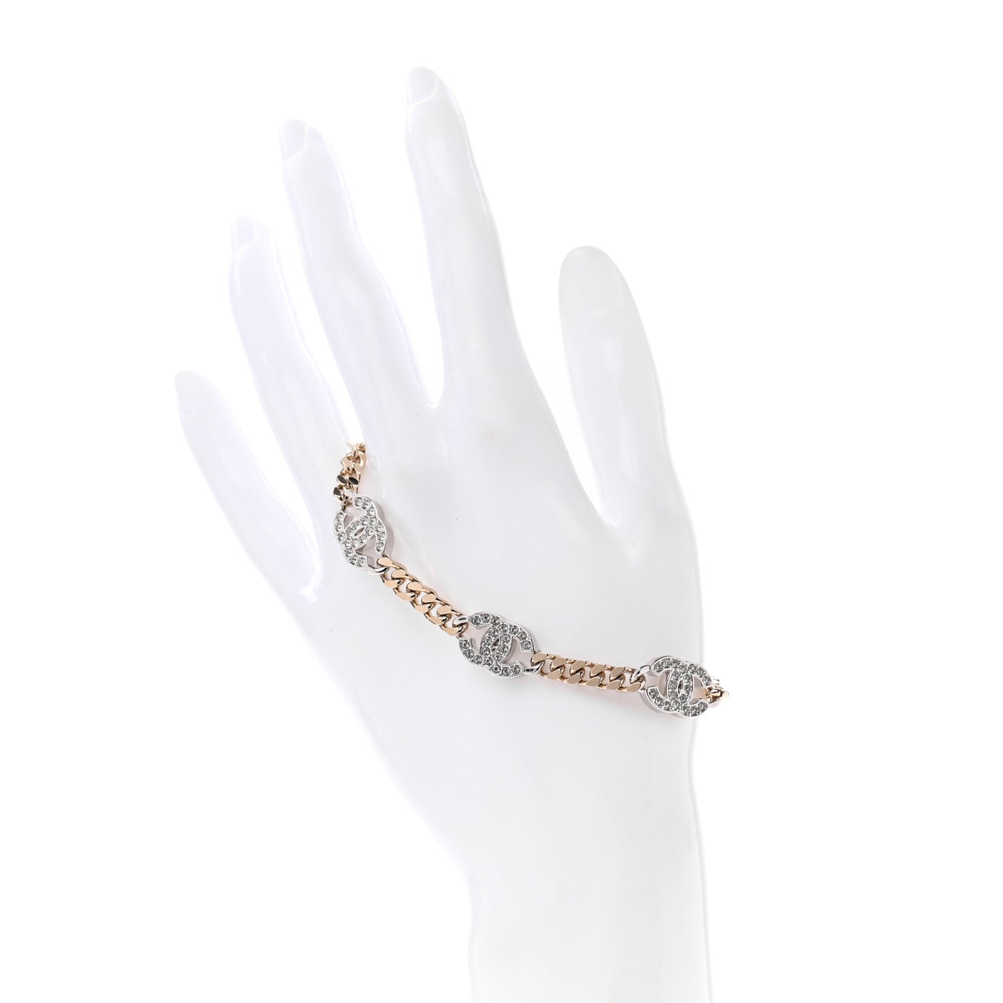 Crystal CC Chain Bracelet Gold Silver