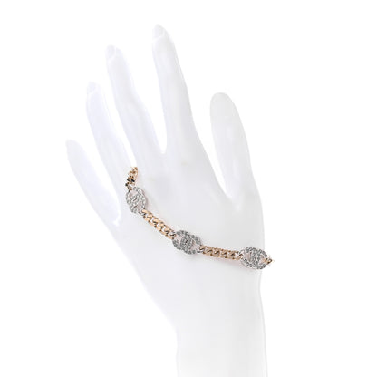 Chanel Crystal CC Chain Bracelet Gold Silver 2 of 4