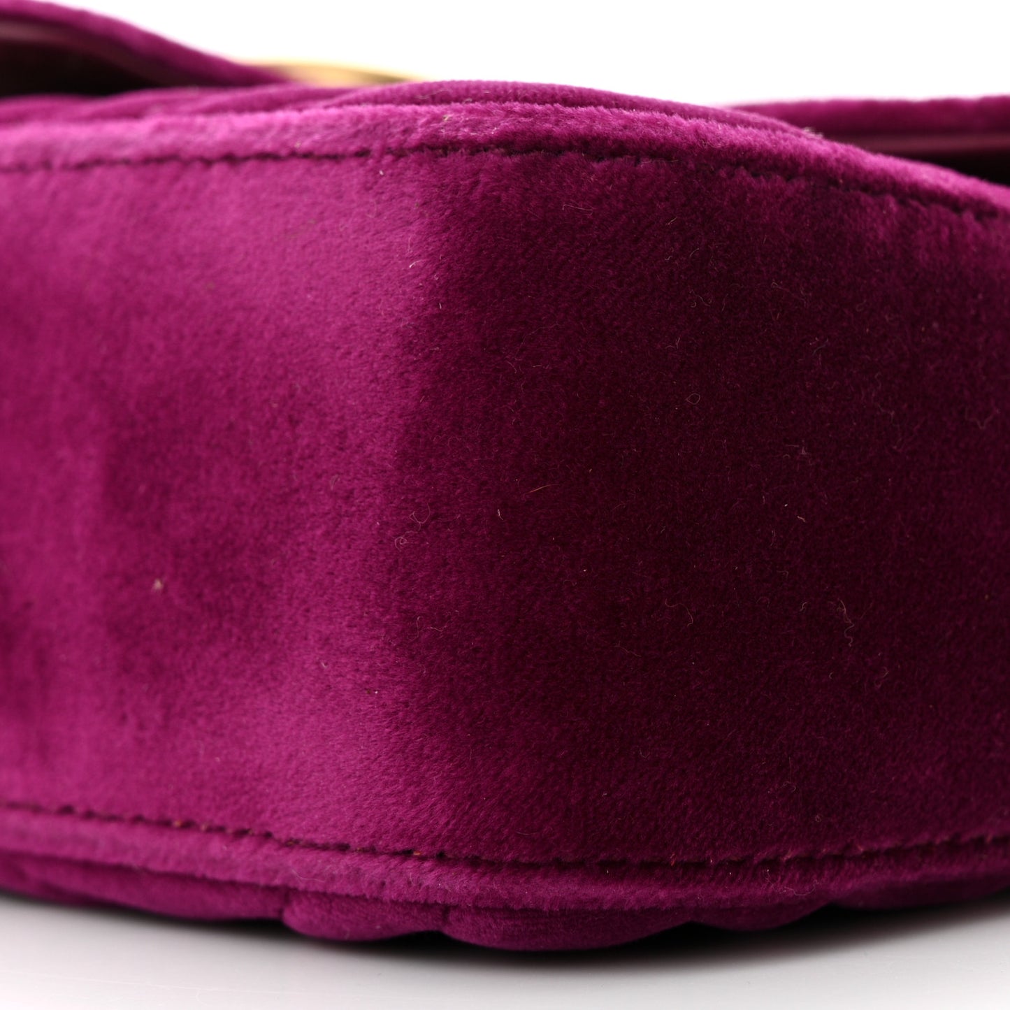 Velvet Matelasse Mini GG Marmont Shoulder Bag Fuchsia Violet Cyclamen