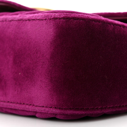 Gucci Velvet Matelasse Mini GG Marmont Shoulder Bag Fuchsia Violet Cyclamen 10 of 14