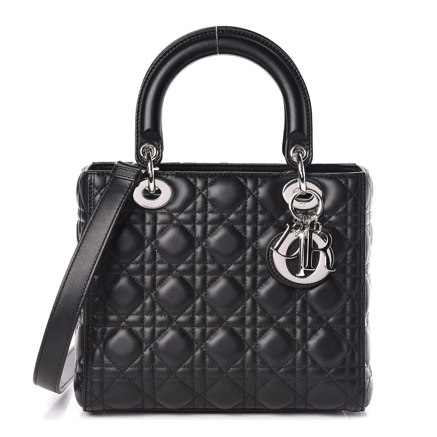 Lambskin Cannage Medium Lady Dior Black