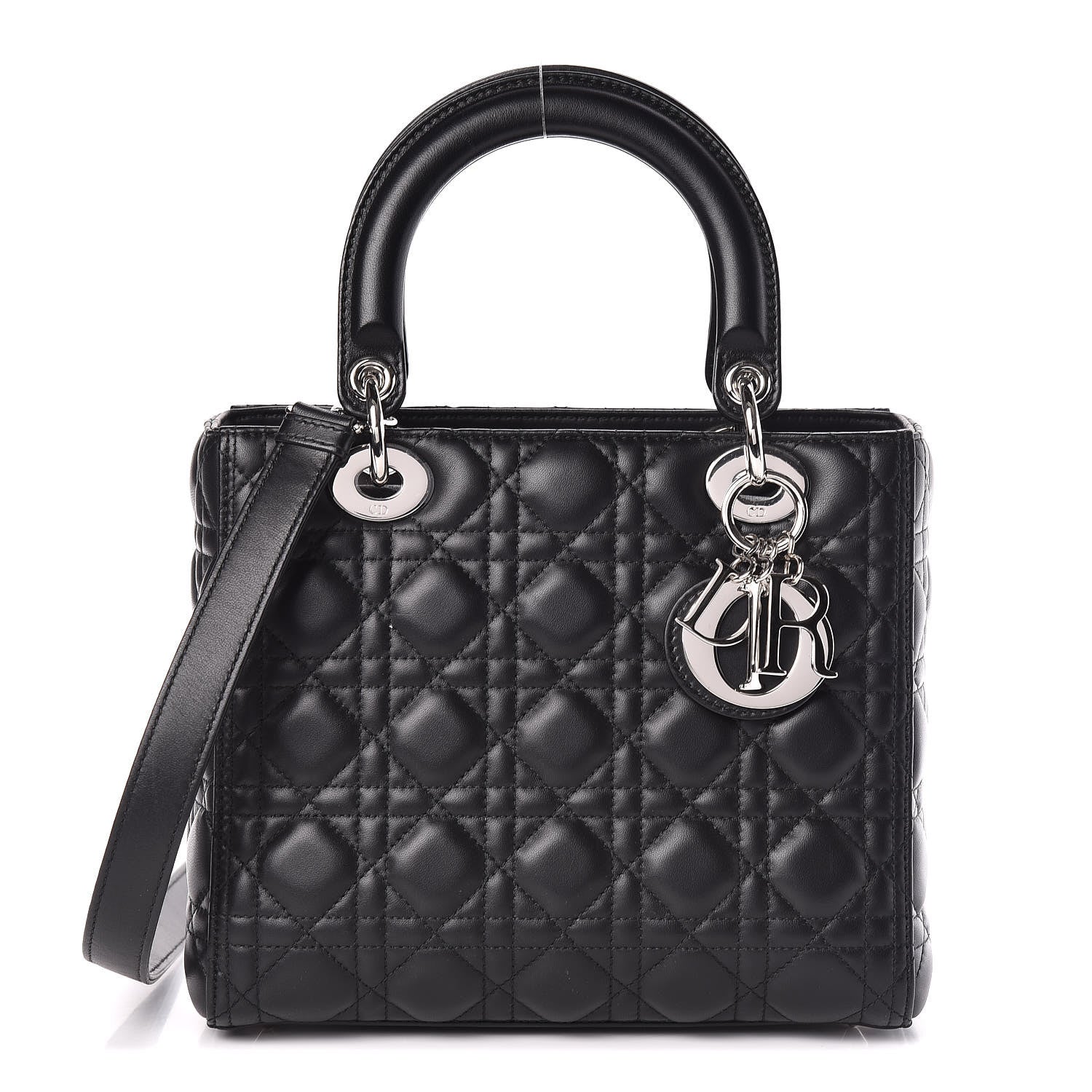 Christian Dior Lambskin Cannage Medium Lady Dior Black 1 of 13