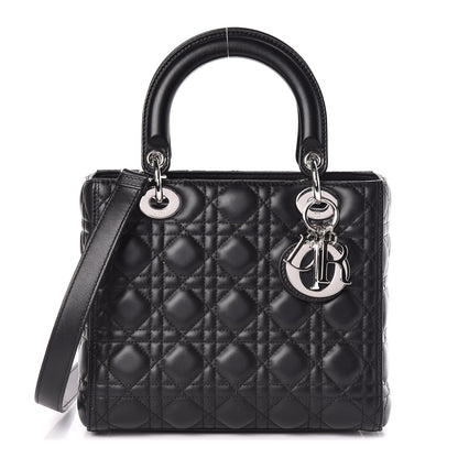 Christian Dior Lambskin Cannage Medium Lady Dior Black 1 of 13