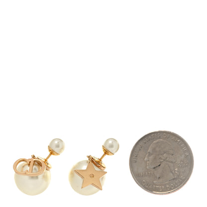 Christian Dior Pearl Mise En Dior Logo Tribal Earrings 2 of 4