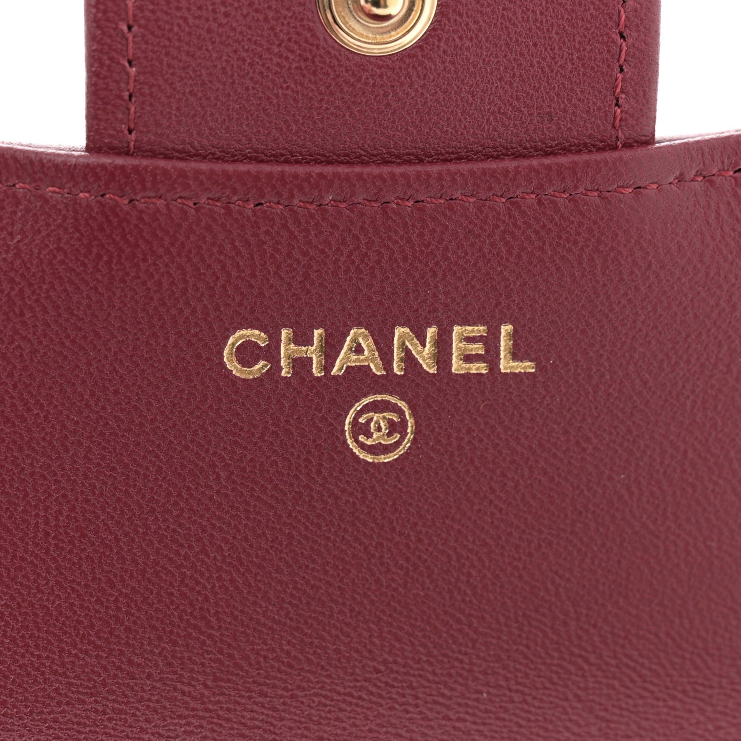 Lambskin Quilted Top Handle Flap Coin Purse With Chain Burgundy