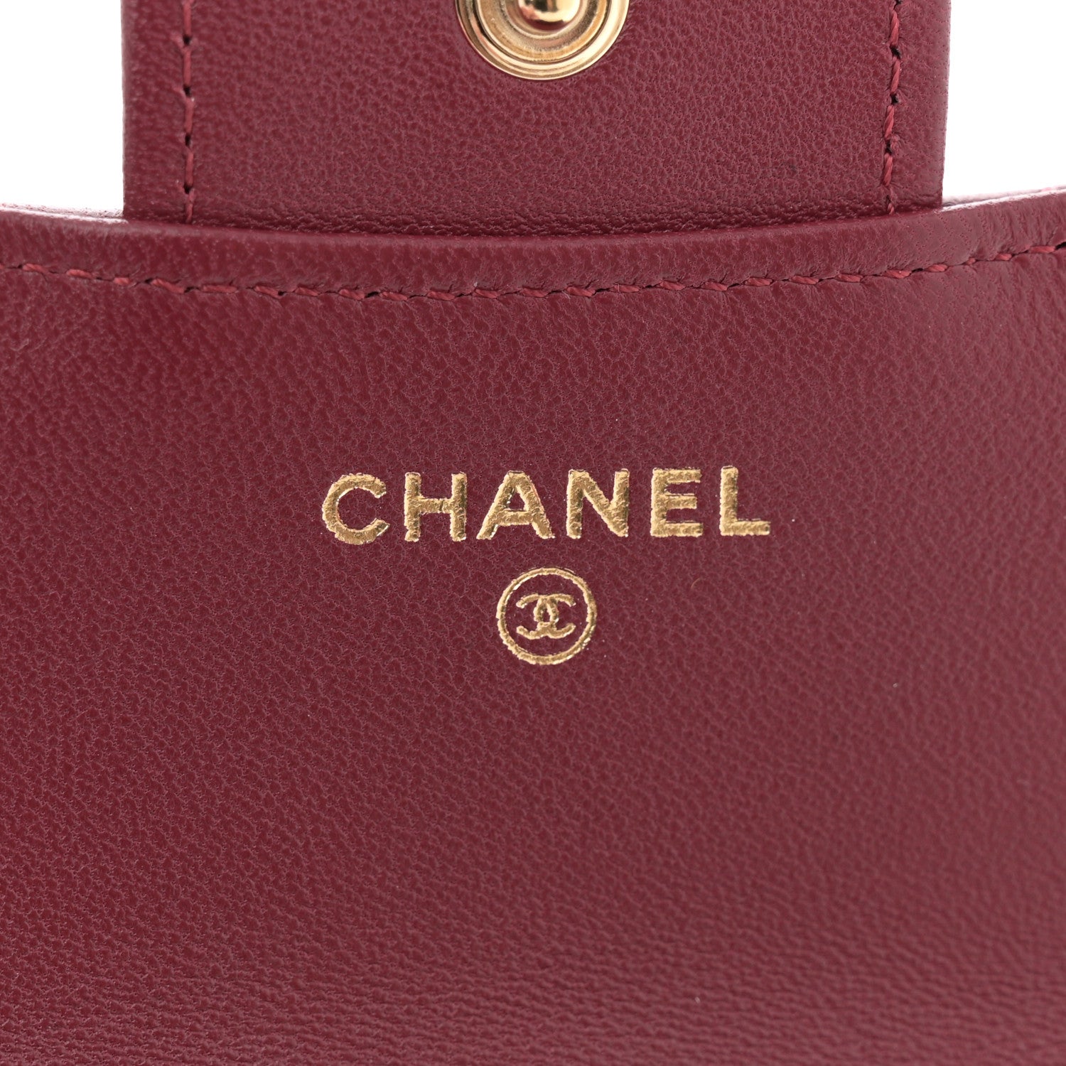 Chanel Lambskin Quilted Top Handle Flap Coin Purse With Chain Burgundy 6 of 10