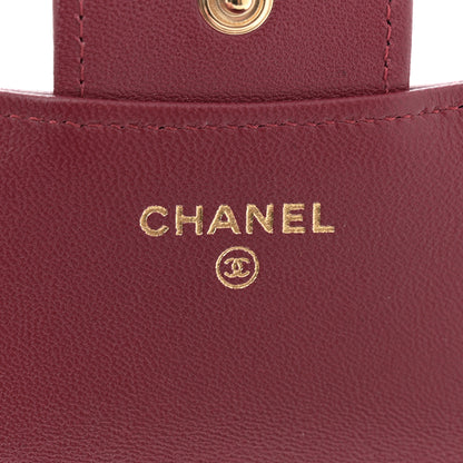 Chanel Lambskin Quilted Top Handle Flap Coin Purse With Chain Burgundy 6 of 10