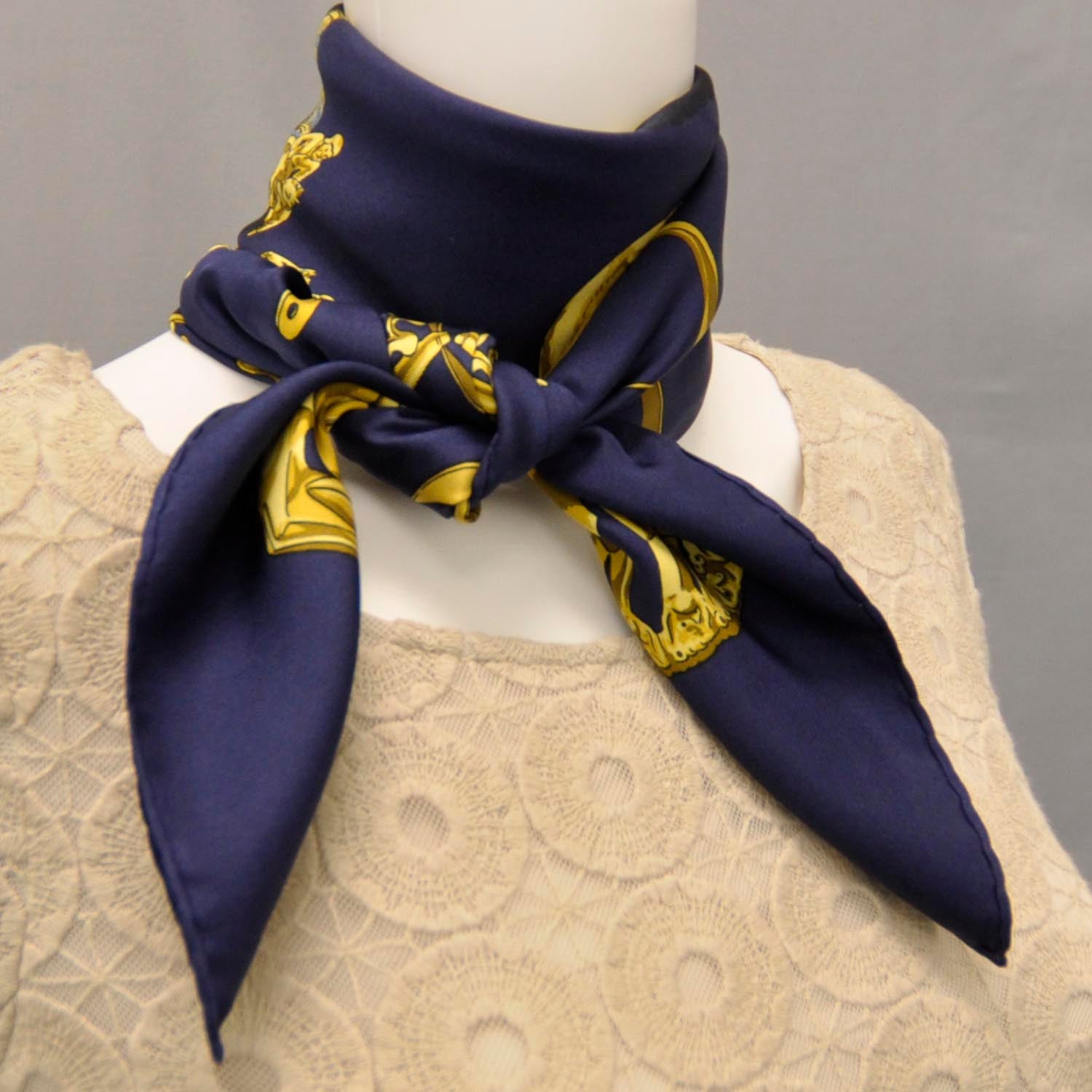 Hermes Silk Les Cavaliers D Or Scarf 90 6 of 6