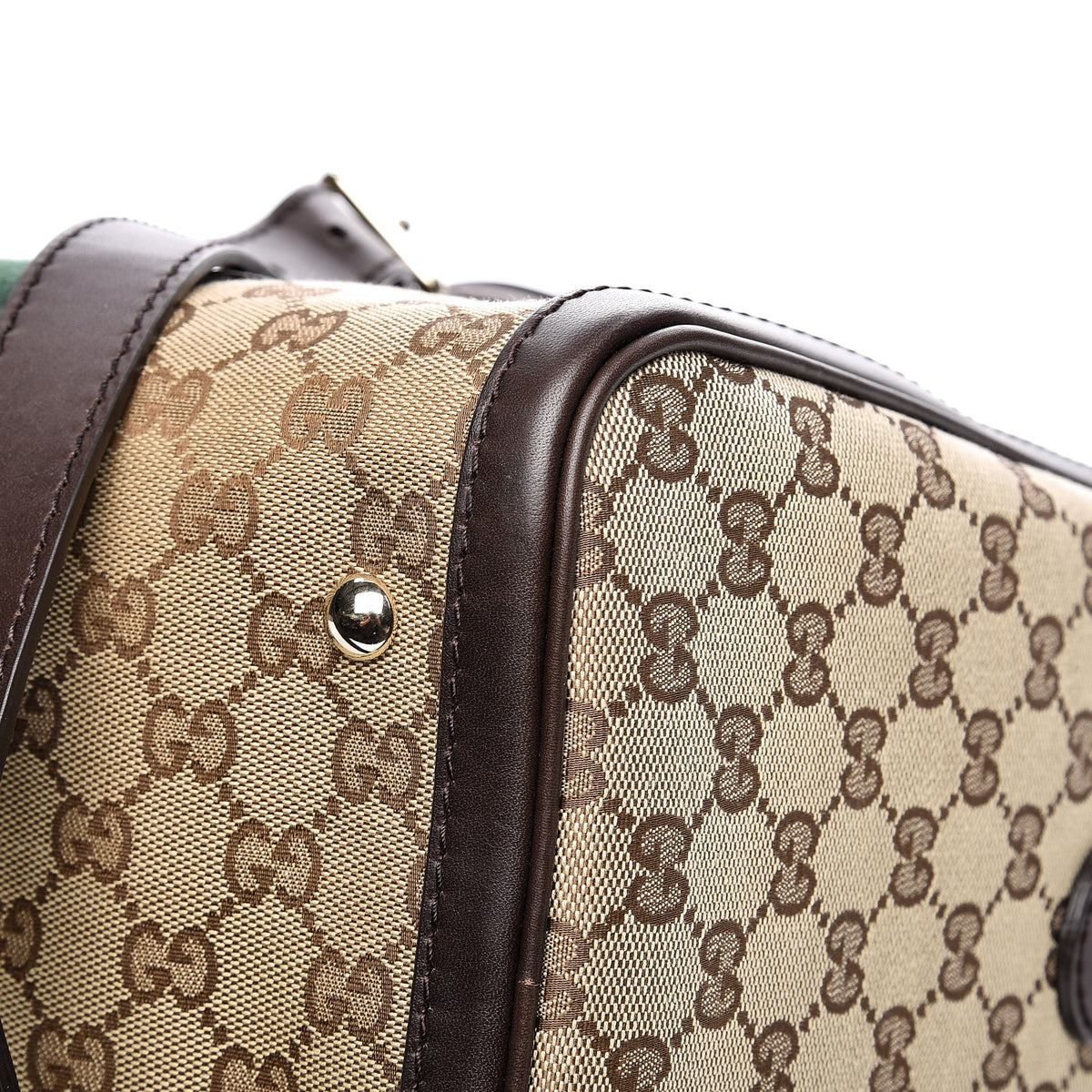 Gucci Monogram Vintage Web Medium Boston Dark Brown 13 of 14