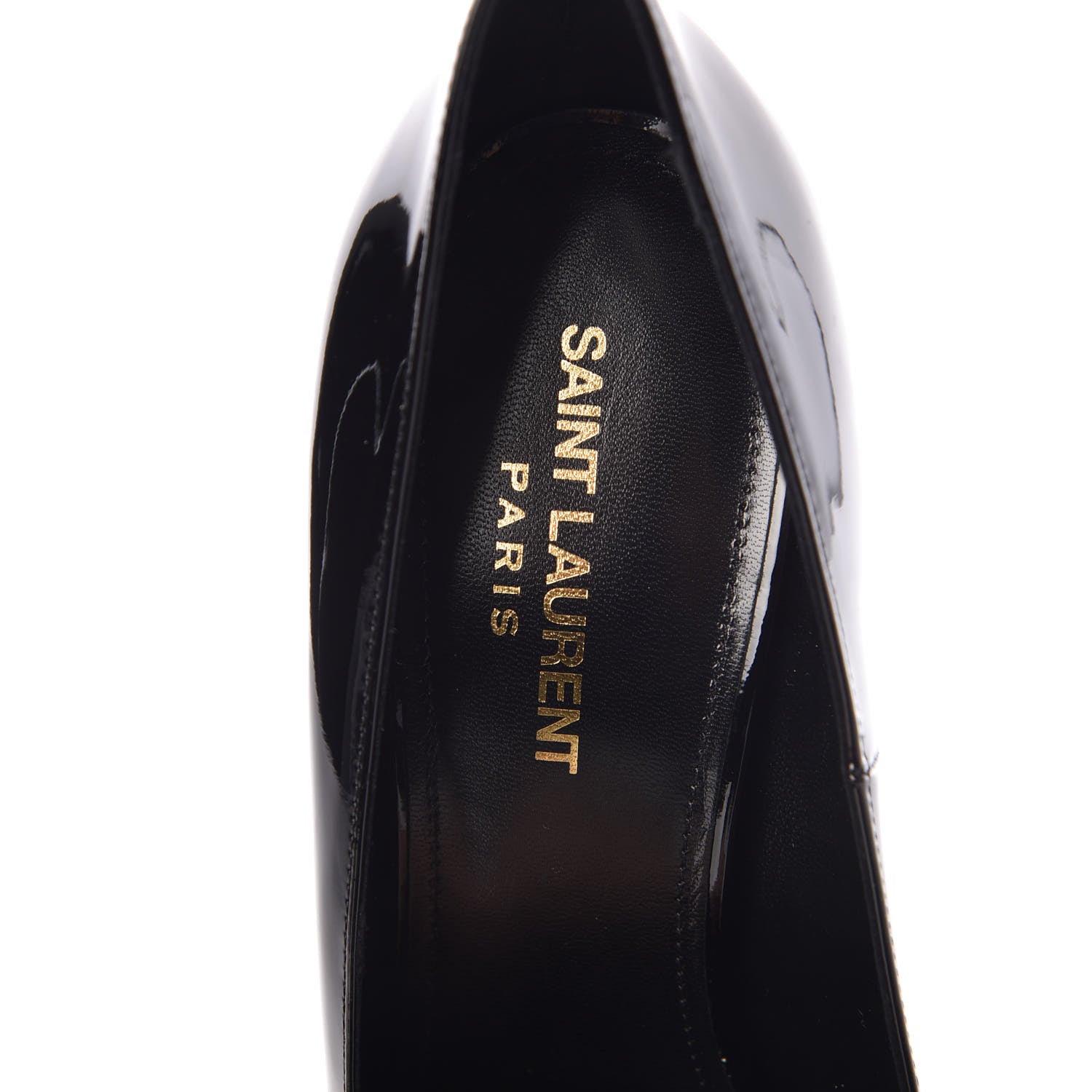 Saint Laurent Patent Calfskin Opyum 110 Pumps 38 Black Gold 7 of 10