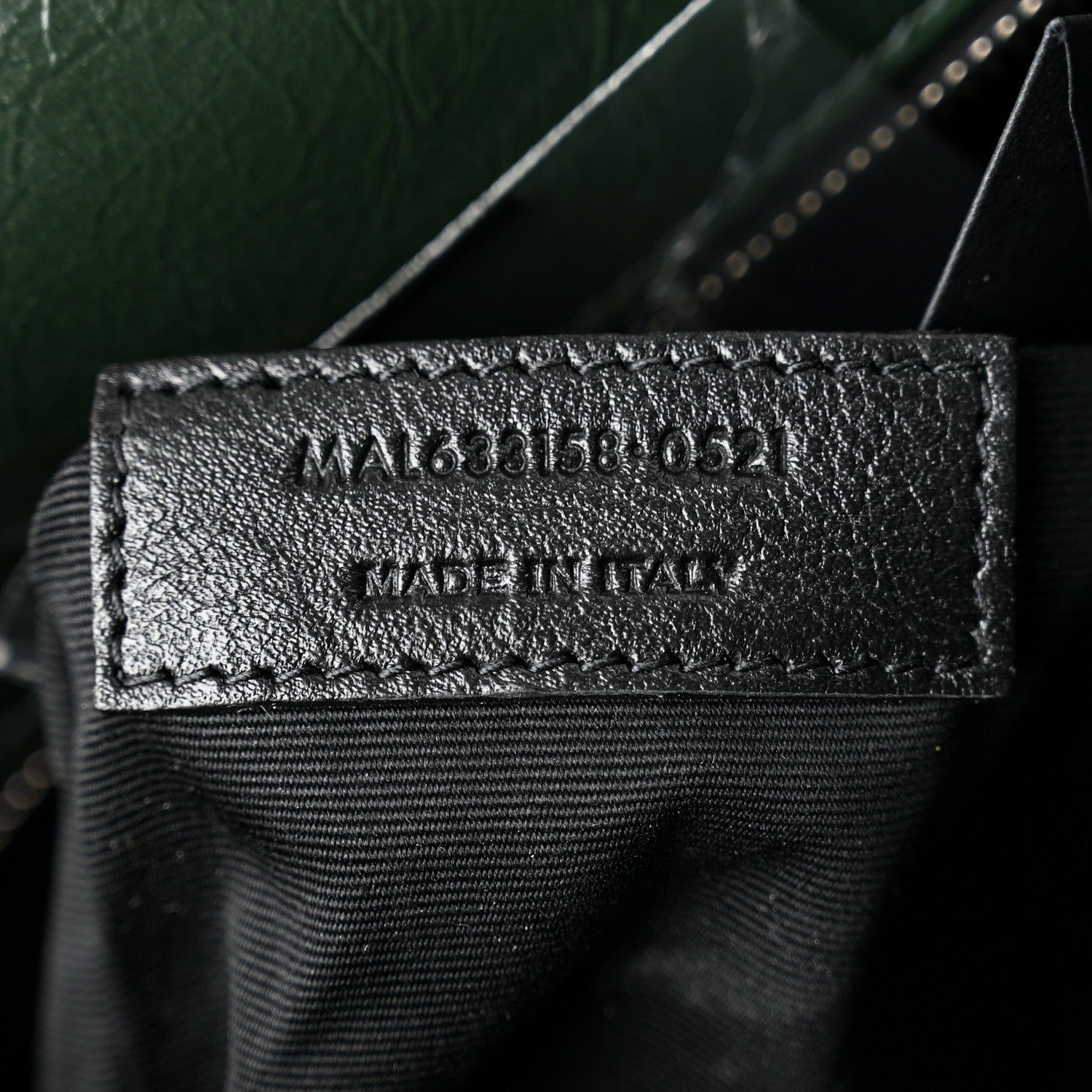 Saint Laurent Crinkled Calfskin Matelasse Monogram Medium Niki Chain Satchel Vert Fonce 7 of 10