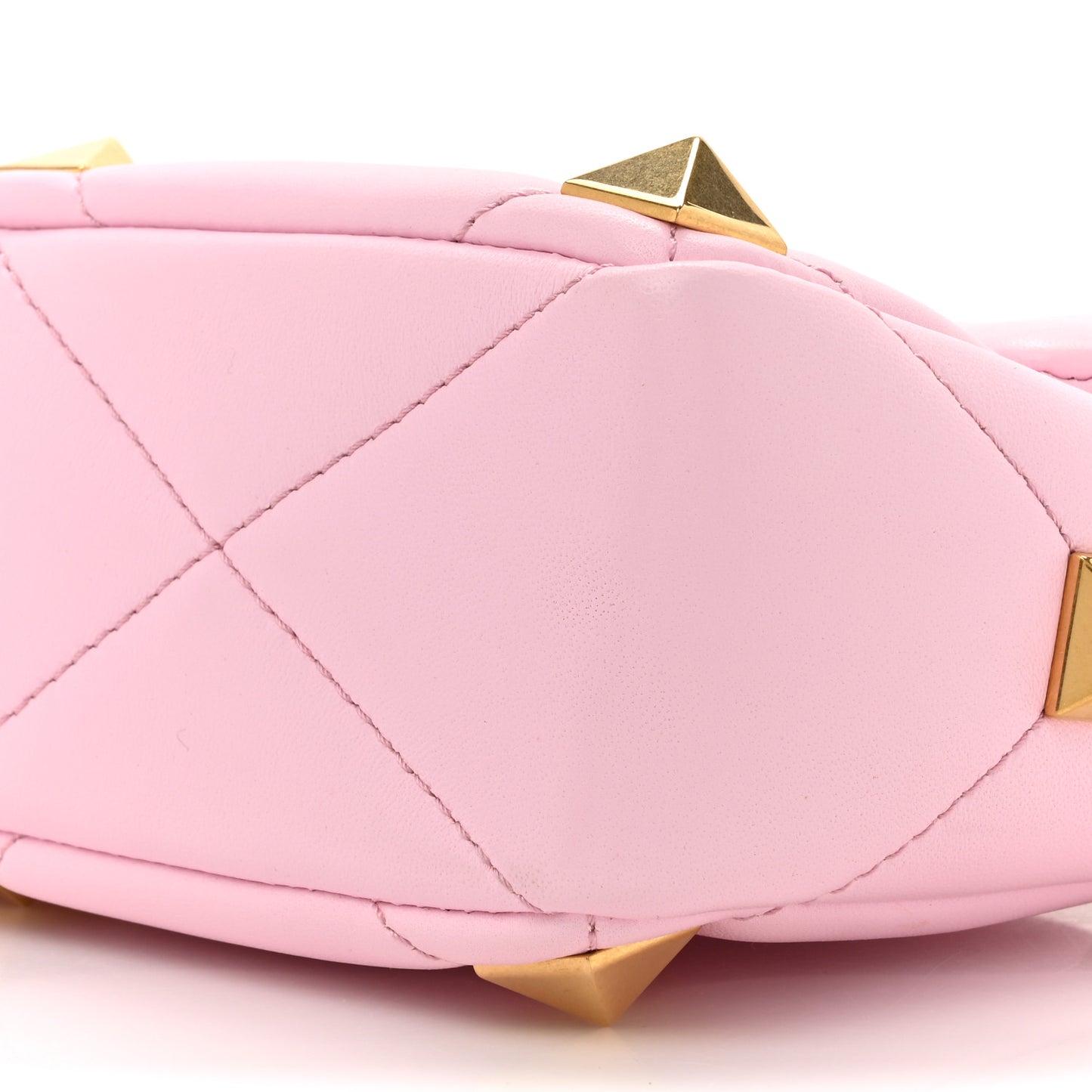 Nappa Medium Roman Stud Shoulder Bag Pink Borealis