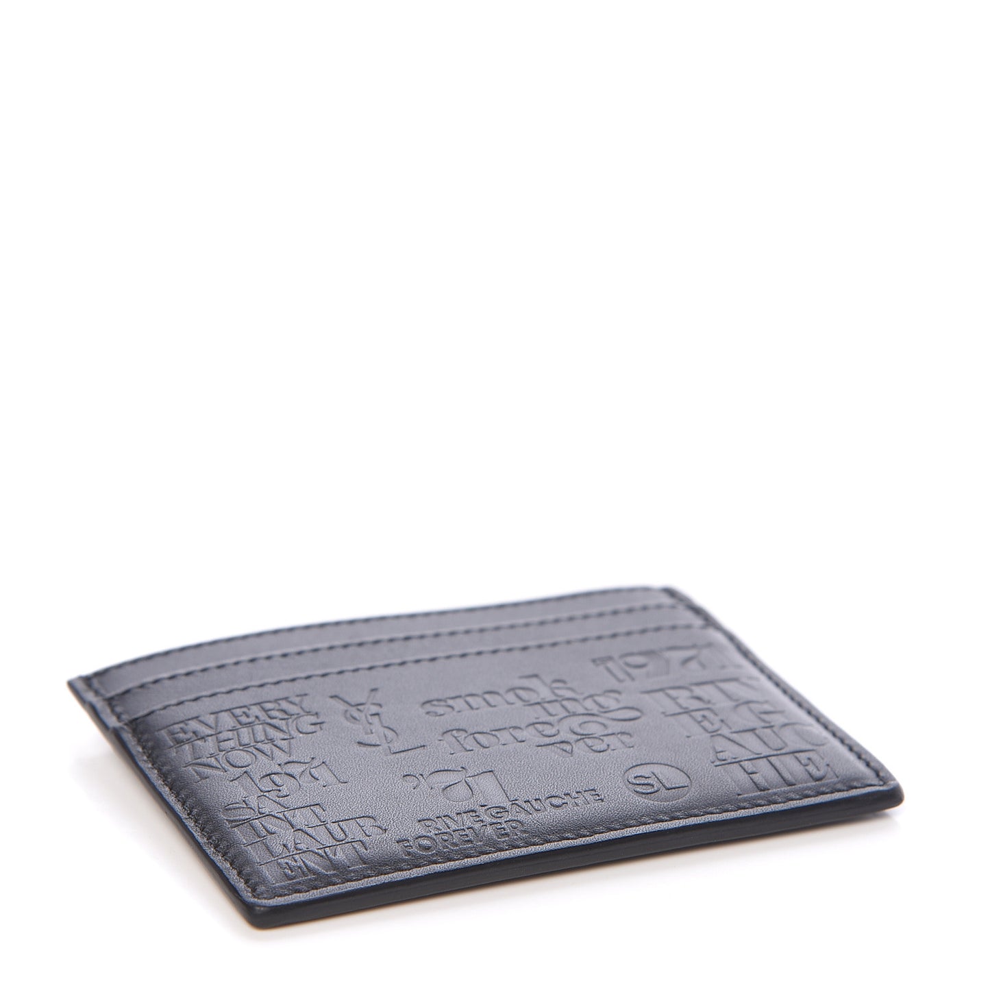 Calfskin 1971 All Over Card Case Black