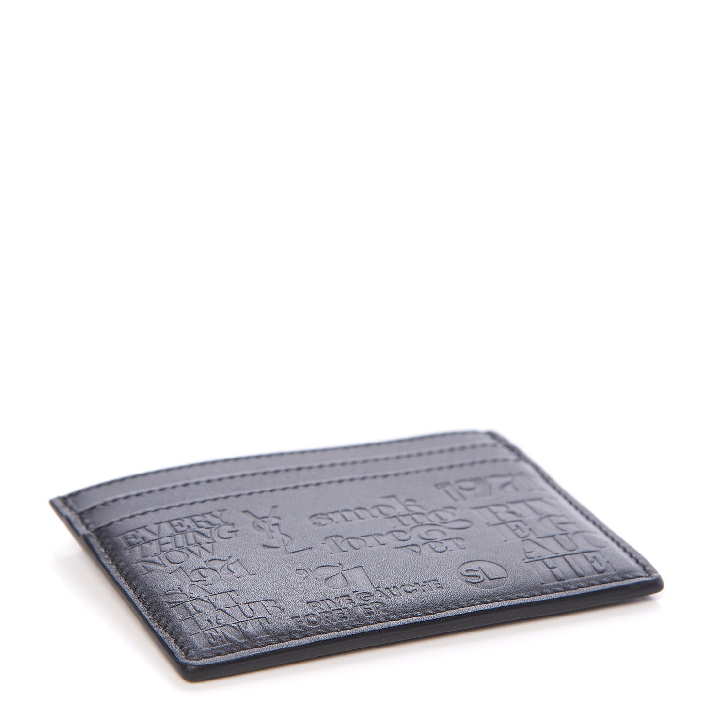 Saint Laurent Calfskin 1971 All Over Card Case Black 4 of 7
