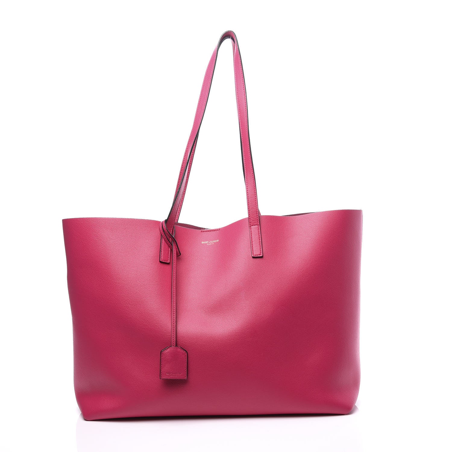 Saint Laurent Calfskin Large Shopping Tote Fuchsia 2 of 12