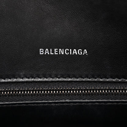 Balenciaga Shiny Box Calfskin Monochrome Small Hourglass Top Handle Bag Black 6 of 9
