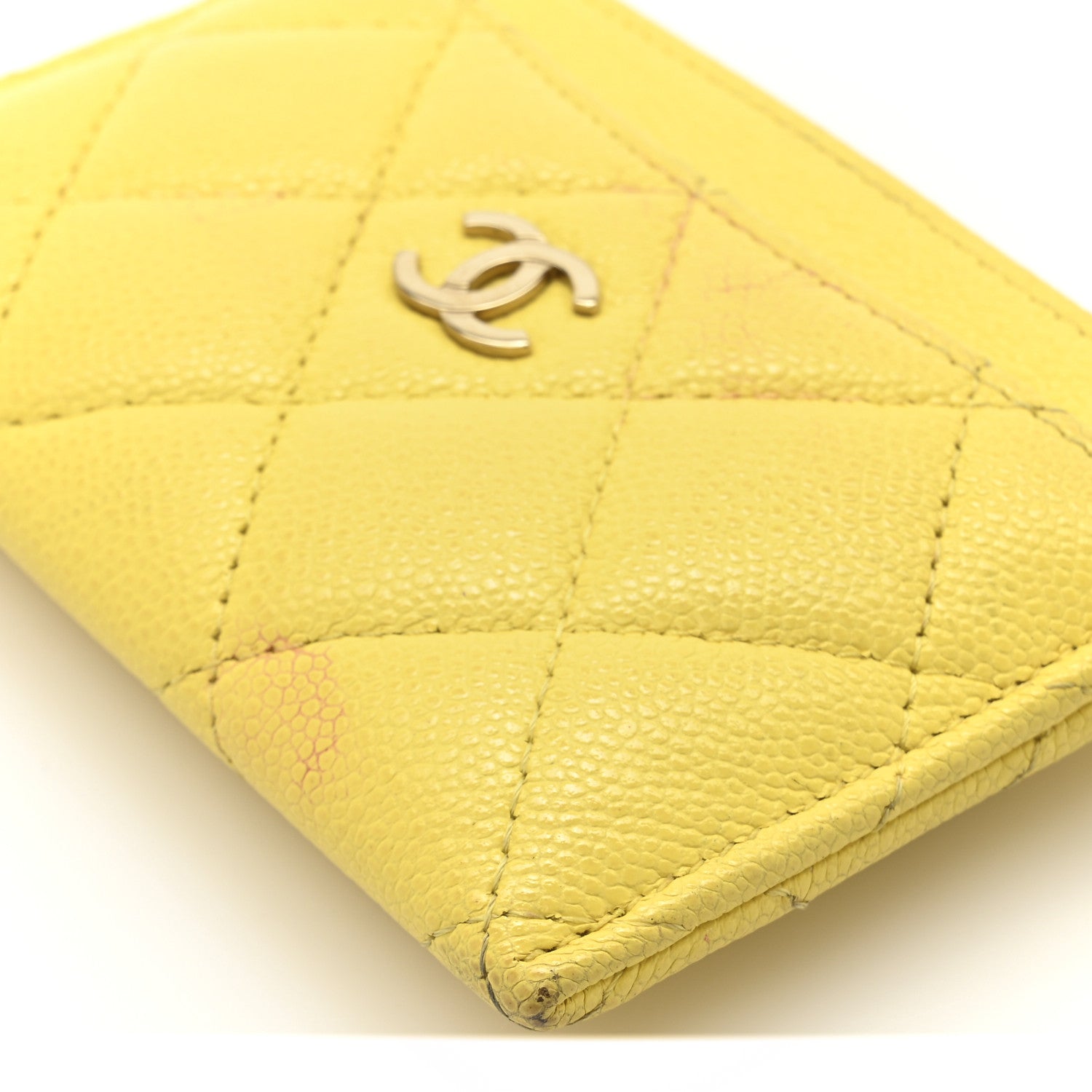 Chanel Caviar Quilted Card Holder Yellow 12 of 12